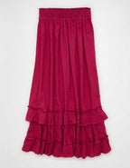 AE Mid-Rise Tiered Ruffle Maxi Skirt
