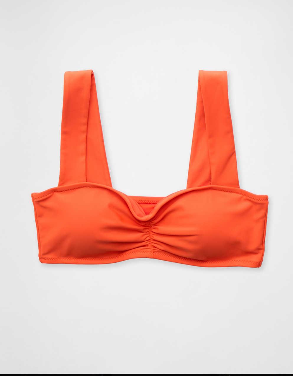 Aerie Ruched Wide Strap Bandeau Bikini Top