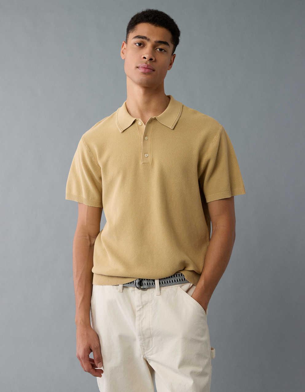 AE Weekend Washed Sweater Polo Shirt