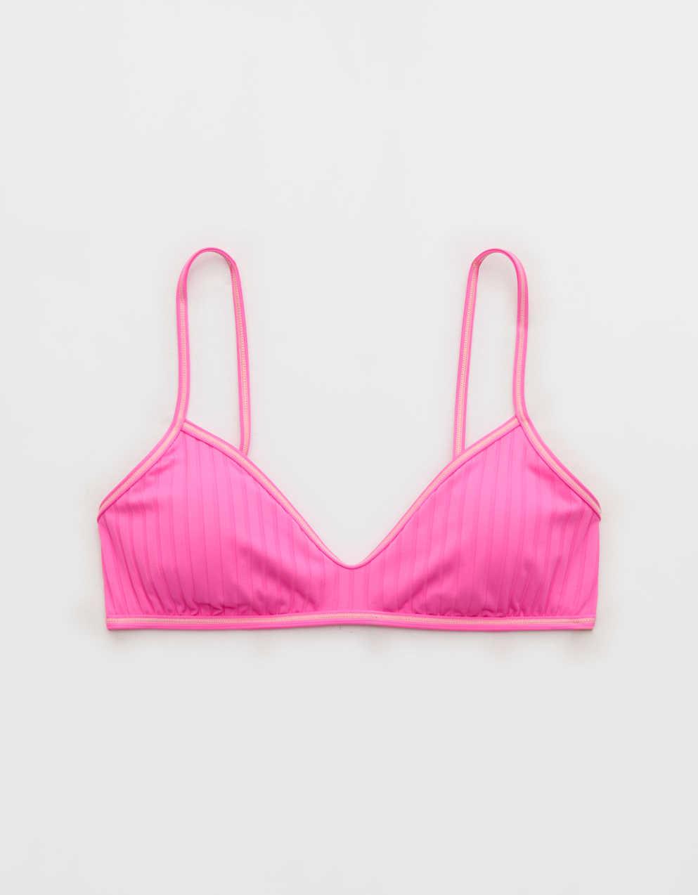 Aerie Skinny Strap Voop Ribbed Bikini Top