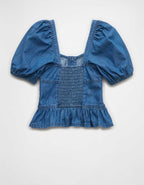 AE Denim Puff Sleeve Shirt