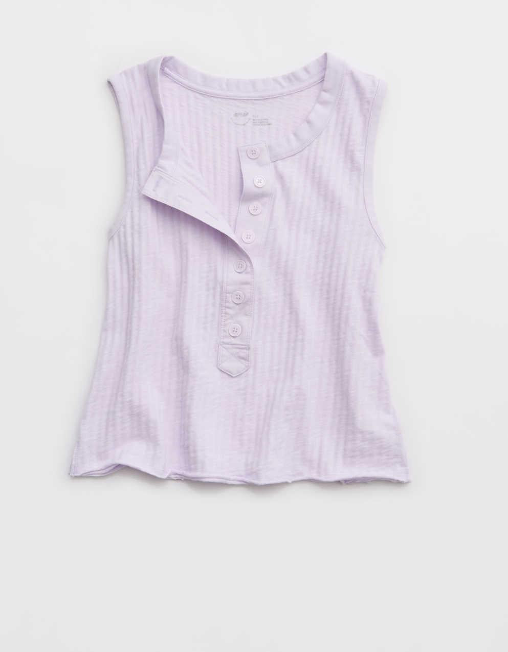 Aerie Shadow Stripe Henley Tank Top