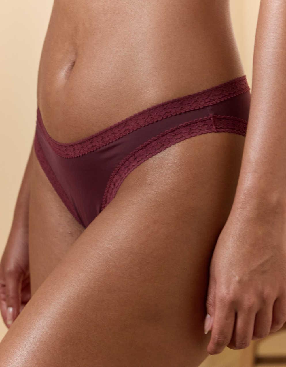 SMOOTHEZ Microfiber Lace Bikini Underwear