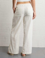 AE Low-Rise Linen-Blend Pull-On Pant