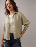 AE Cropped Button Up Shirt