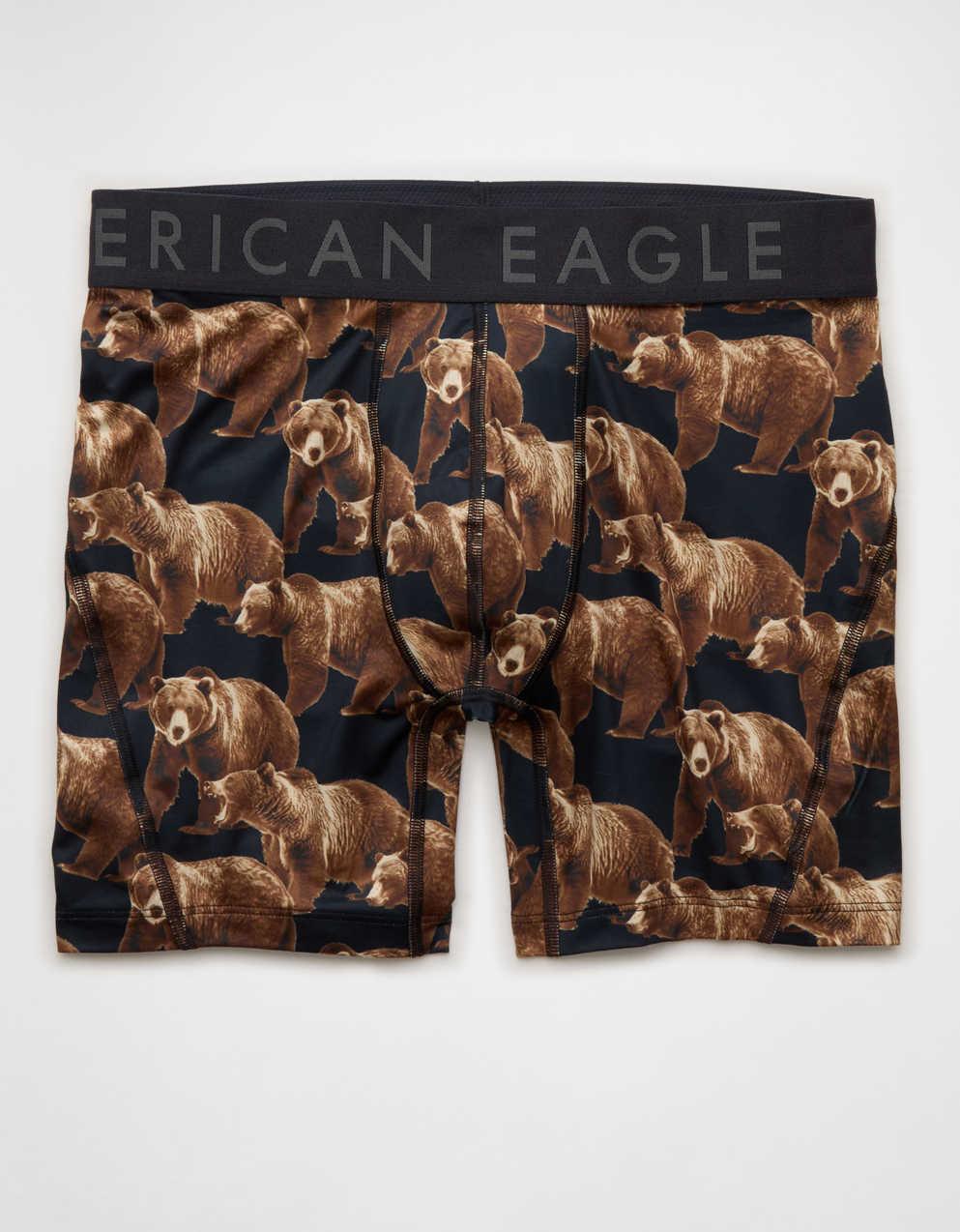 AEO Men's Bear Print 6" Flex Boxer Brief