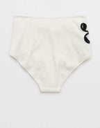 Aerie Daisy High Rise Full Coverage Ribbed Bikini Bottom