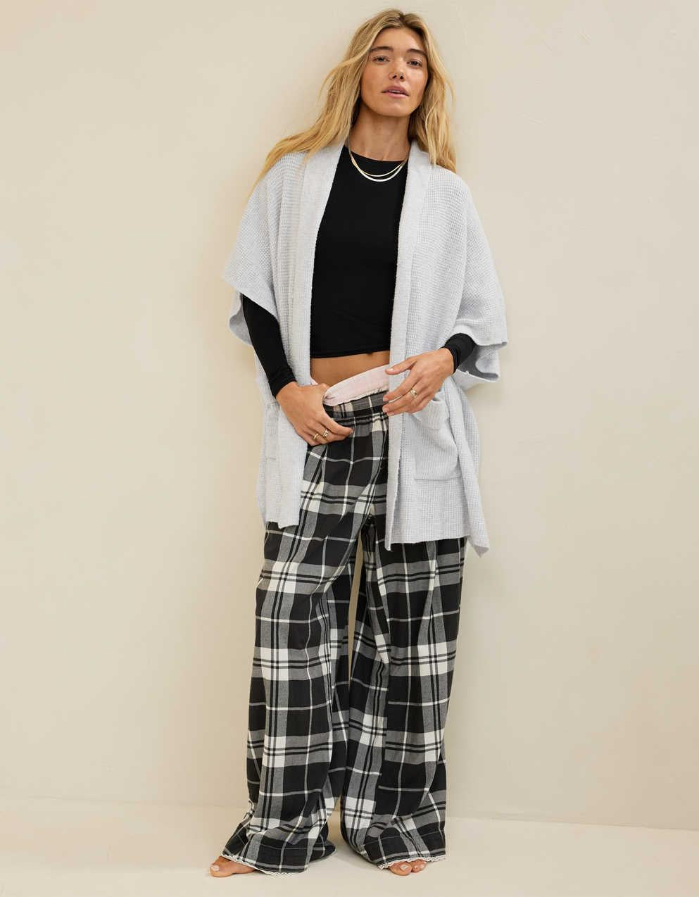 Aerie Waffle Shawl Cape