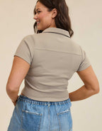 Aerie Cropped Polo T-Shirt