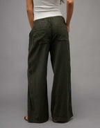 AE Low-Rise Linen-Blend Pull-On Pant
