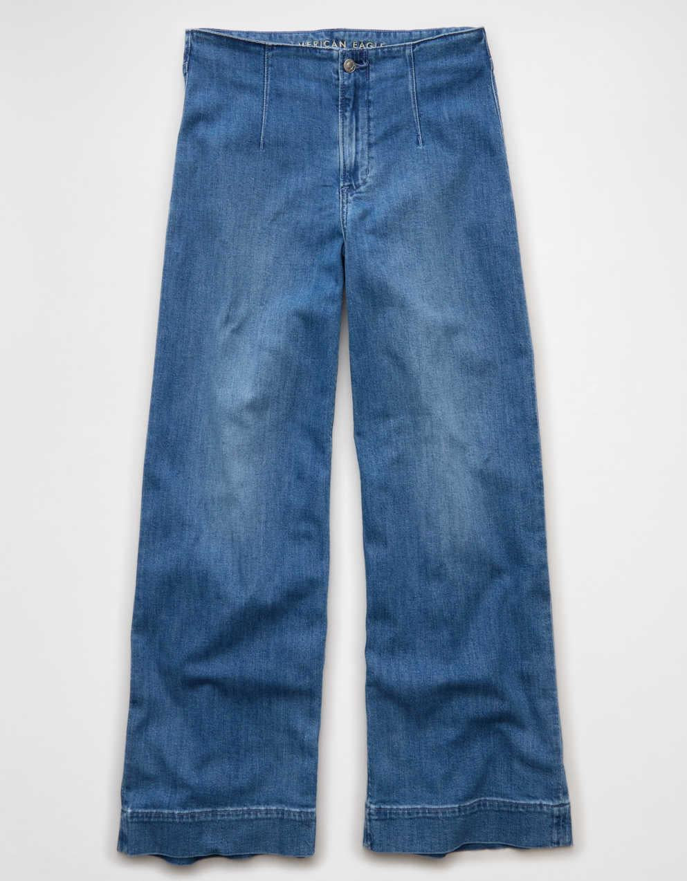 AE Dreamy Drapey Stretch Super High-Waisted Baggy Wide-Leg Jean