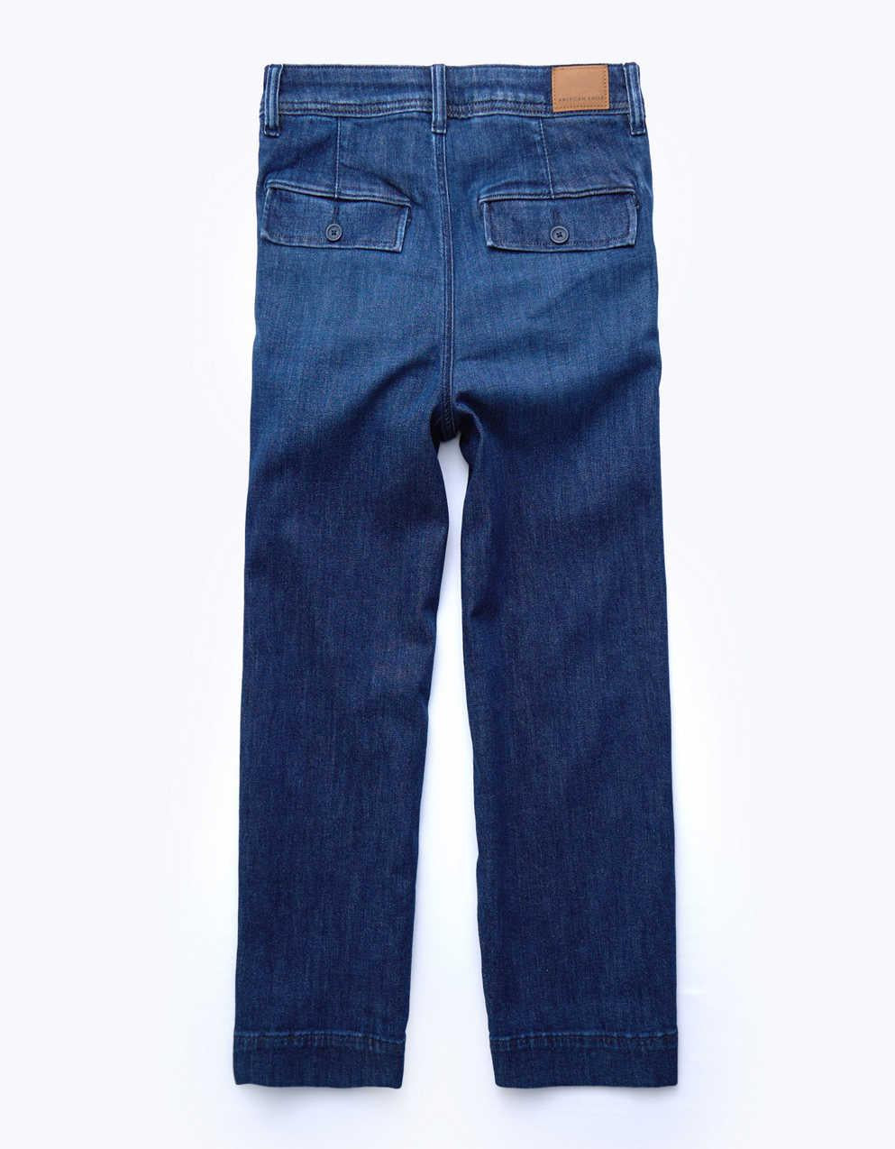 AE Stretch Ripped Super High-Waisted Baggy Wide-Leg Crop Jean