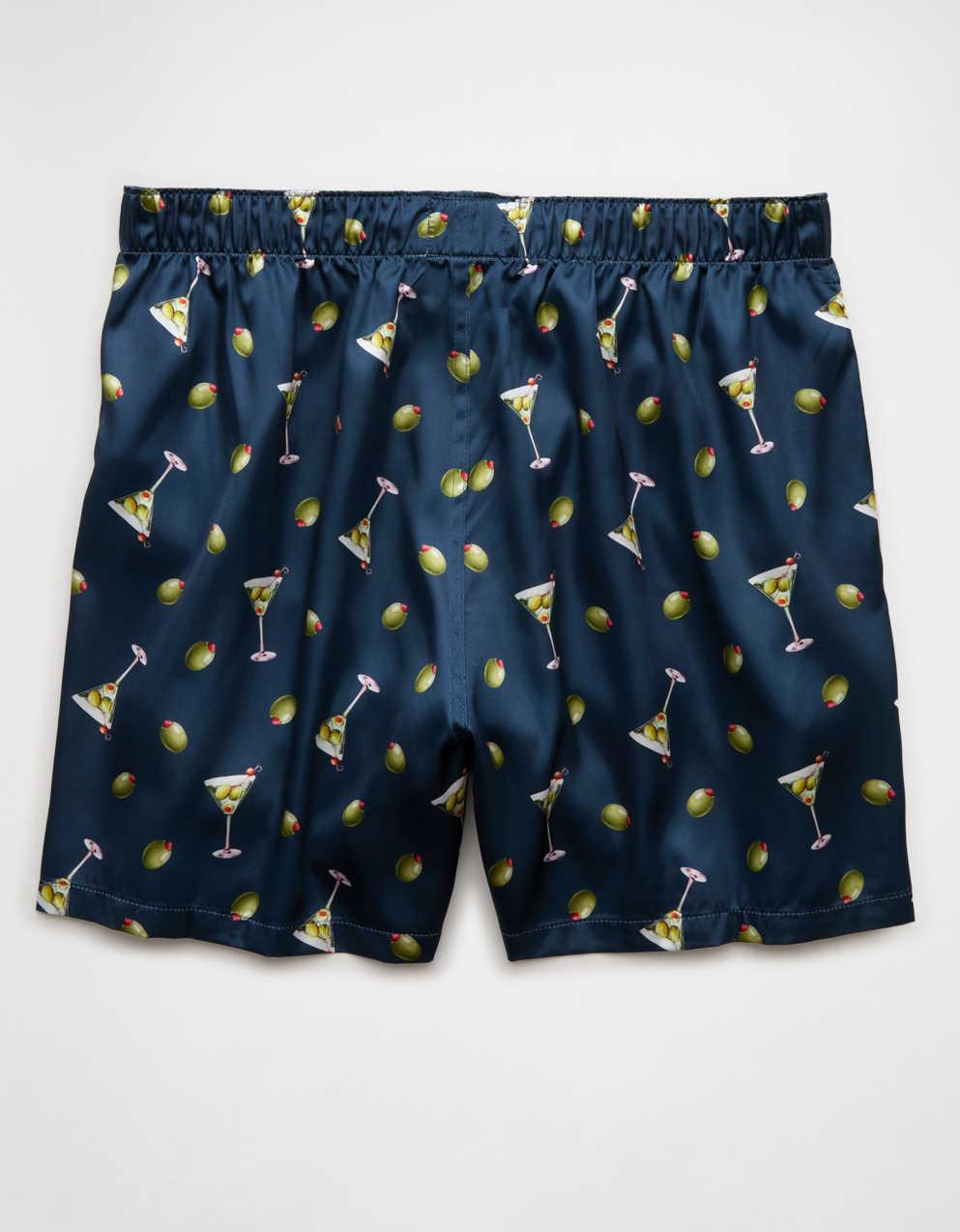 AEO Men's Olives Satin Pocket Boxer Short