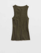 Aerie Unwind Waffle Henley Tank Top
