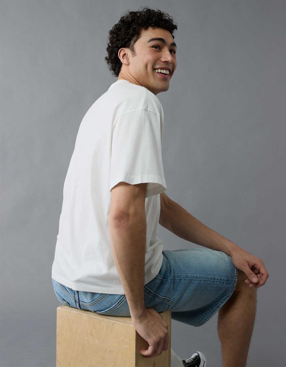 AE Boxy Linen-Blend T-Shirt