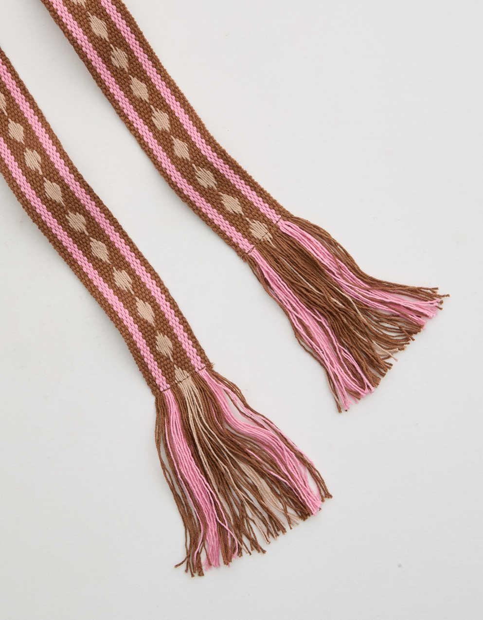 Aerie Woven Fringe Belt