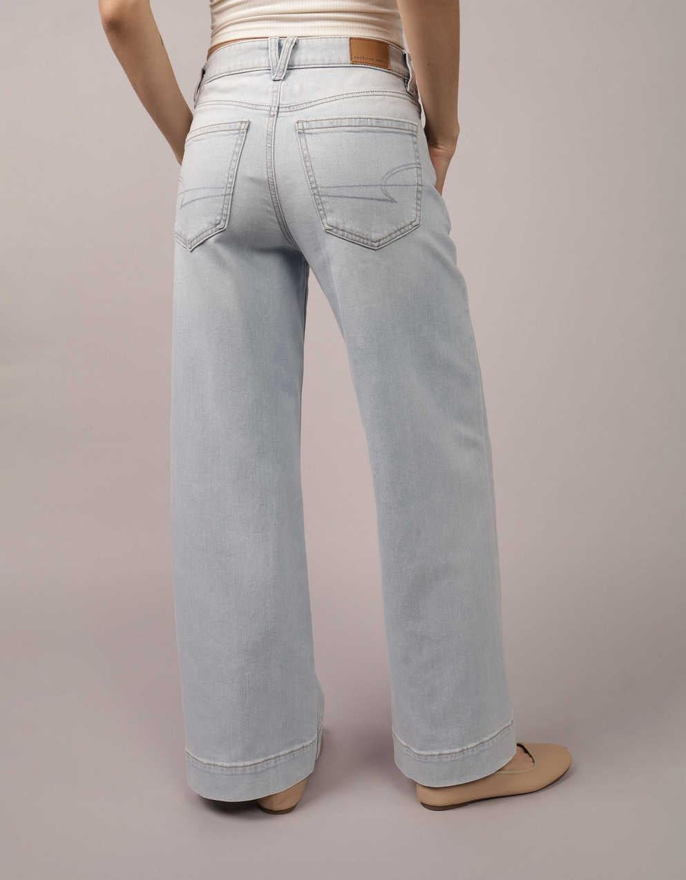 AE Dreamy Drapey Stretch Super High-Waisted Baggy Wide-Leg Jean