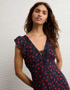 AE Short Sleeve V-Neck Midi Dress