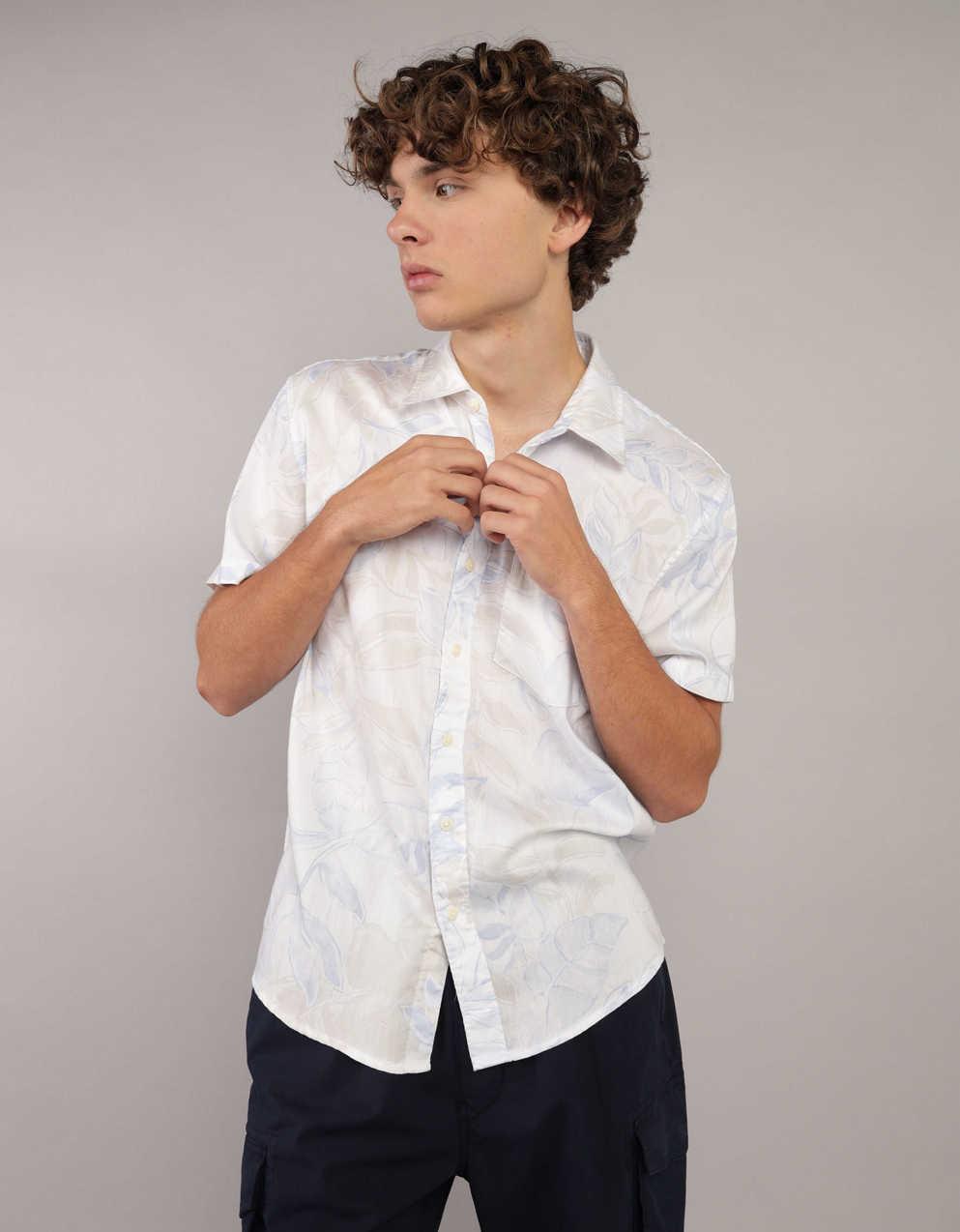 AE Poolside Tropical Button-Up Shirt