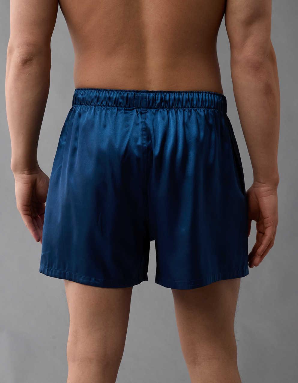 AEO Men's Solid Satin Pocket Boxer Short