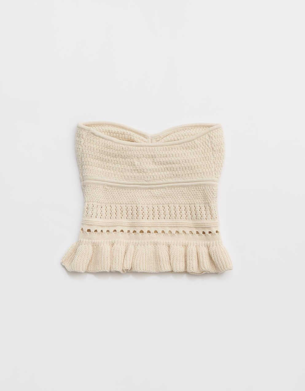 Aerie Peplum Sweater Tube Top
