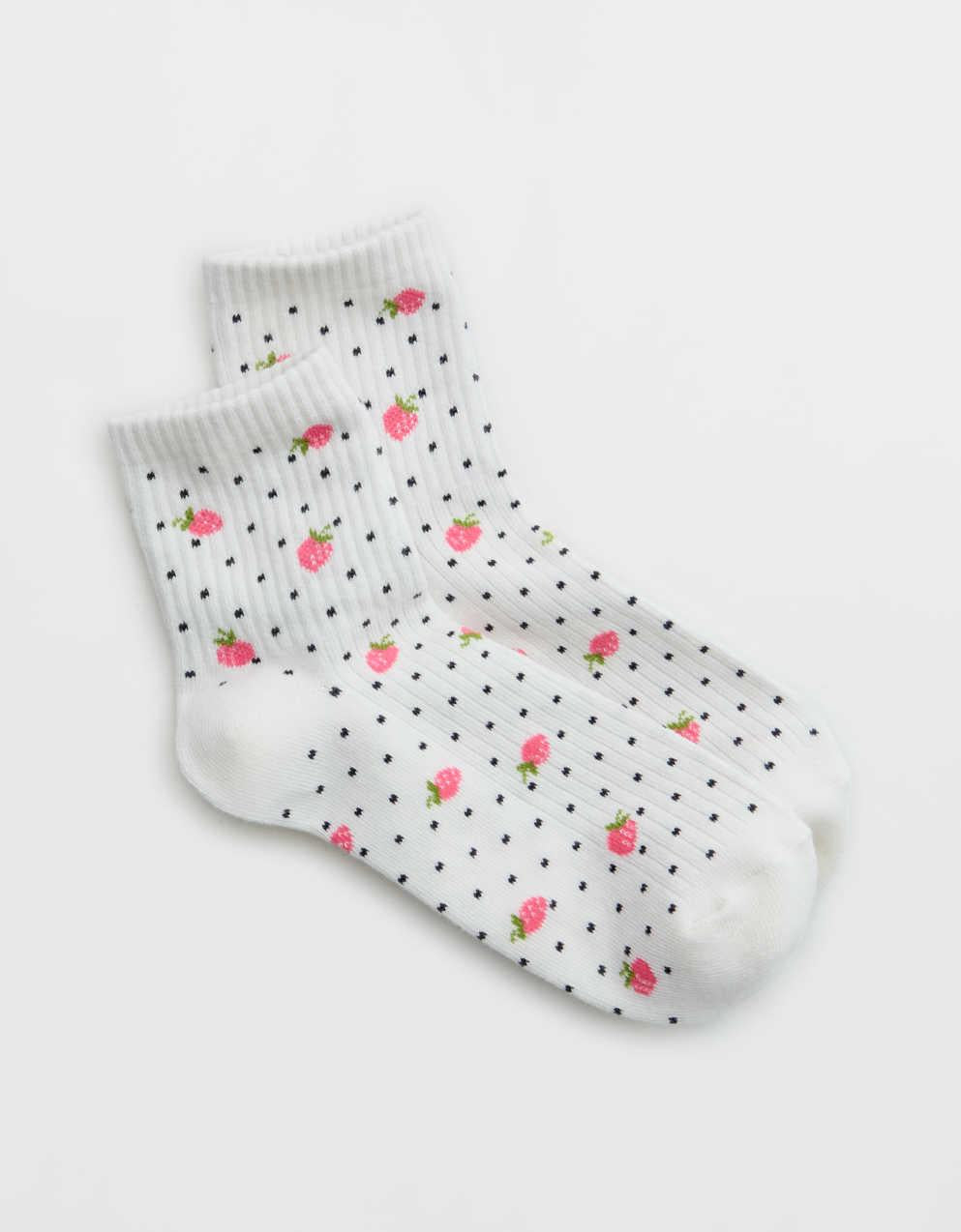 Aerie Ribbed Cotton Quarter Socks