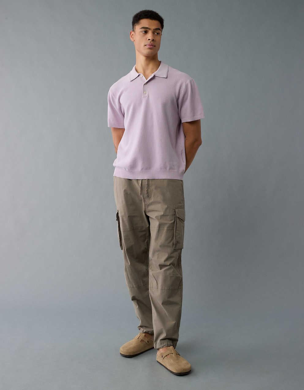 AE Weekend Washed Sweater Polo Shirt