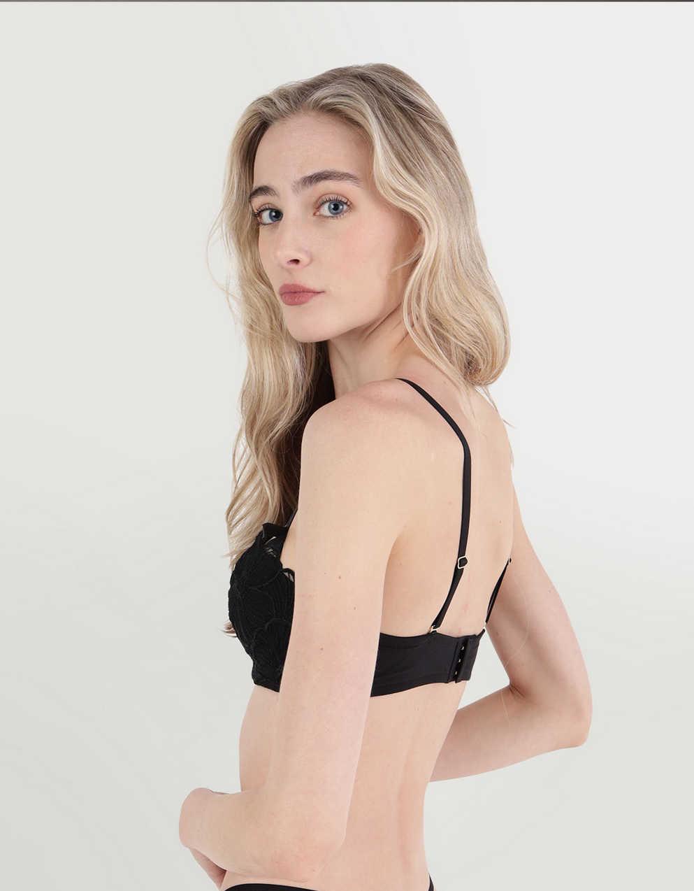 Show Off Embroidery Strapless Push Up Bra