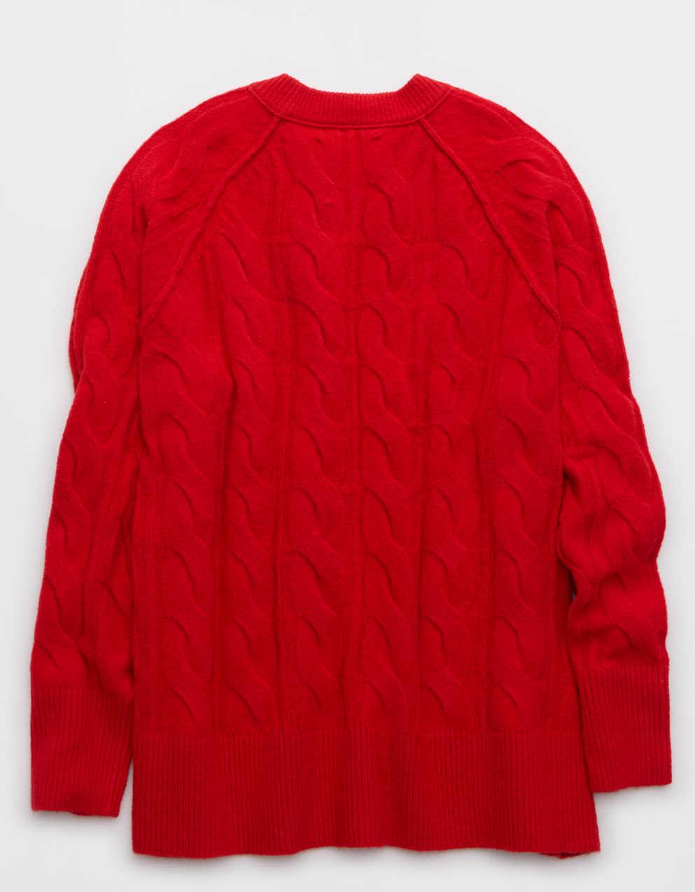 Aerie unREAL Cable Crew Sweater