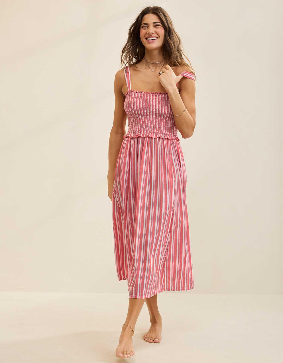 Aerie At The Barre Smocked Dress