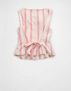 AE Linen-Blend High-Neck Vest