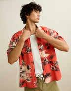 AE Relaxed Fit Camp Collar Button-Up Shirt