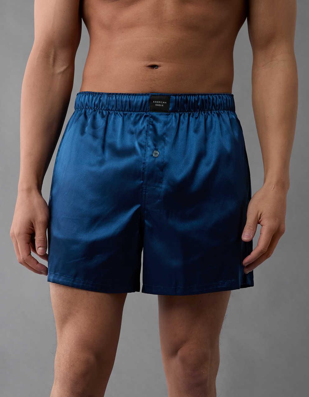 AEO Men's Solid Satin Pocket Boxer Short