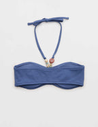 Aerie Pique Ruched Bandeau Bikini Top