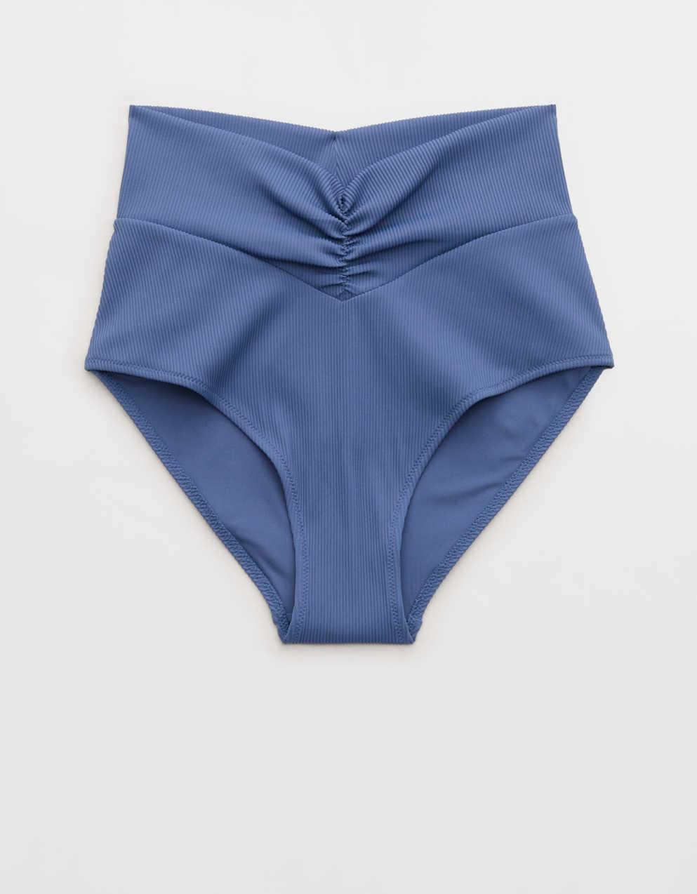 Aerie Ruched High Waisted Full Coverage Bikini Bottom