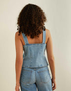 AE Denim Tie-Front Top