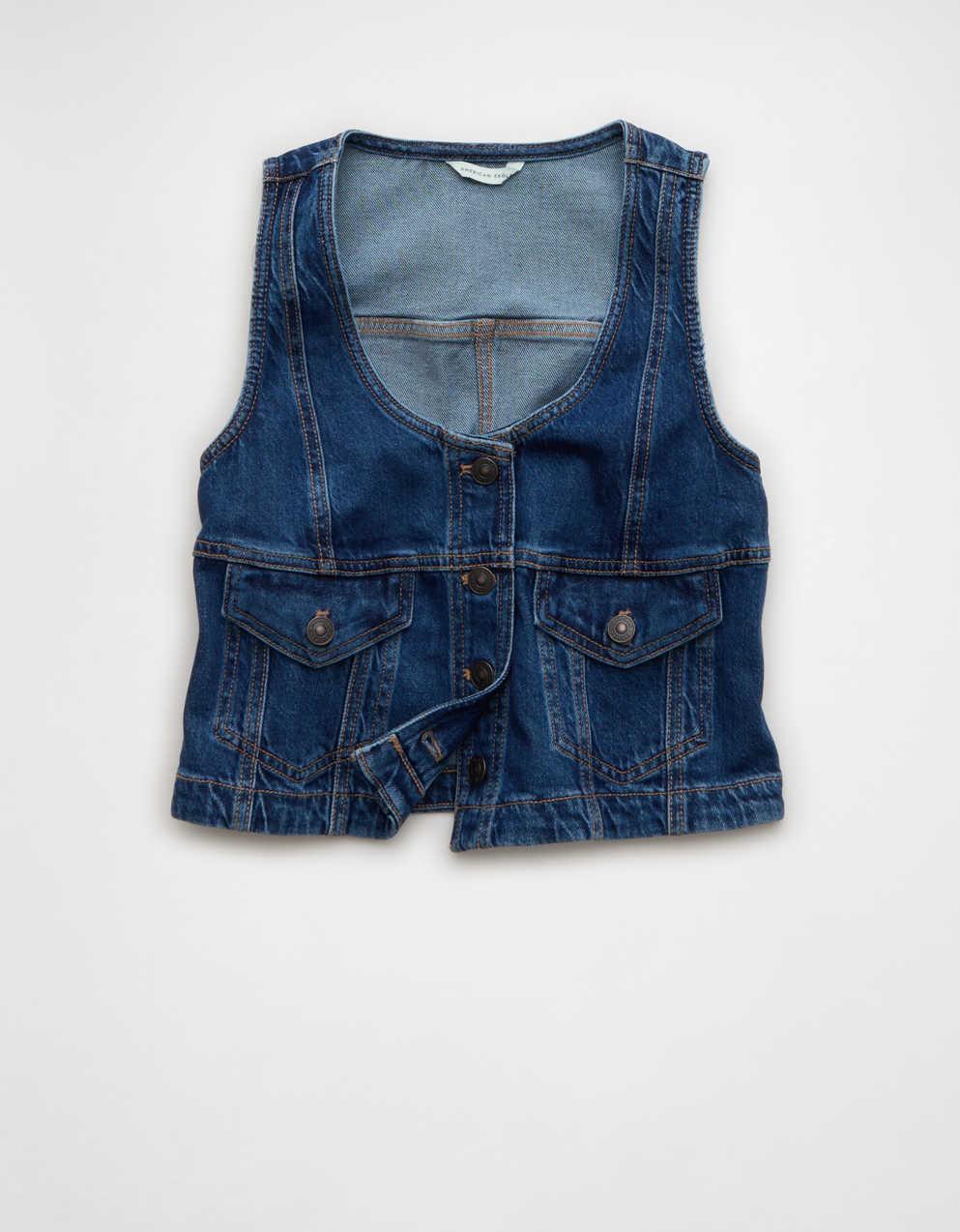 AE Scoop Neck Denim Vest
