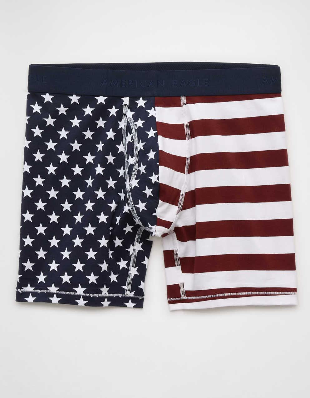 AEO Men's Stars & Stripes 6" Classic Cotton Boxer Brief