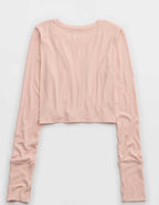 OFFLINE By Aerie Thumbs Up Ribbed Long Sleeve T-Shirt