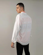 AE Band Collar Linen-Blend Button-Up Shirt