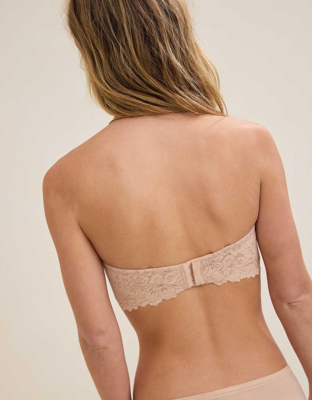 Show Off Rosey Lace Strapless Push Up Bra