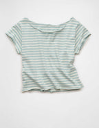 AE Off-the-Shoulder Striped T-Shirt