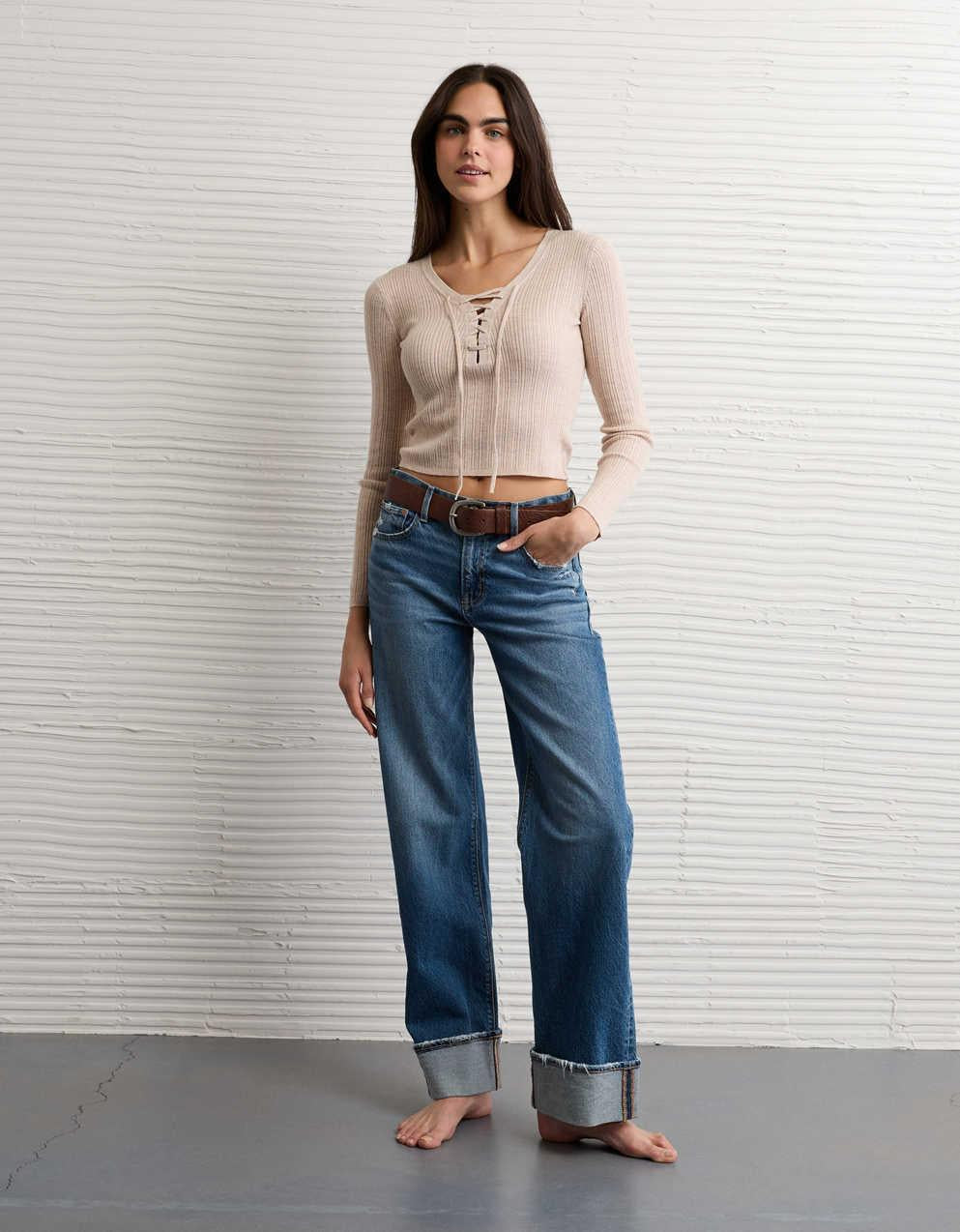 AE Lace-Up Sweater