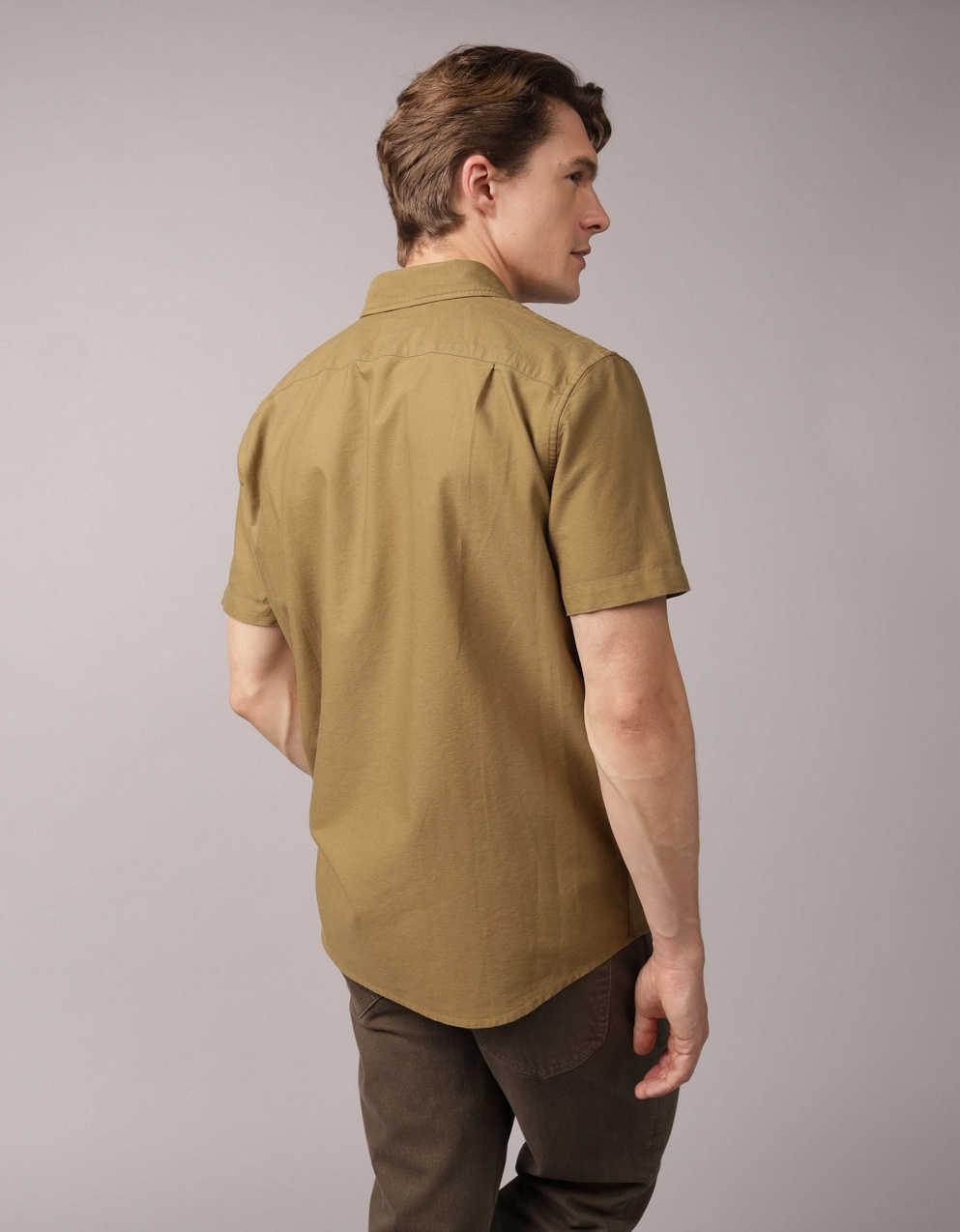 AE Short-Sleeve Slim Fit Button-Up Shirt