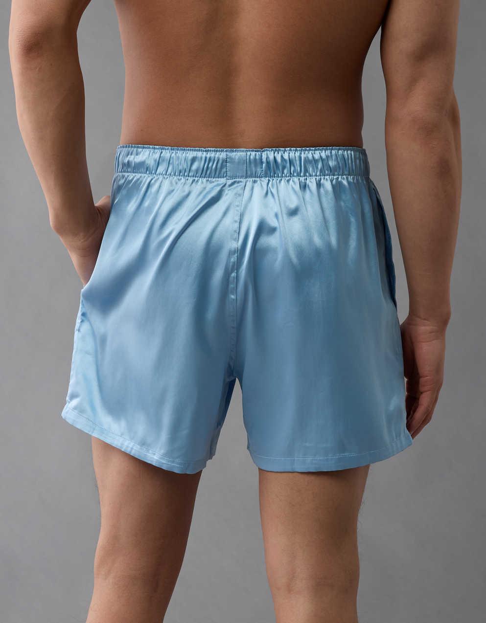 AEO Men's Solid Satin Pocket Boxer Short