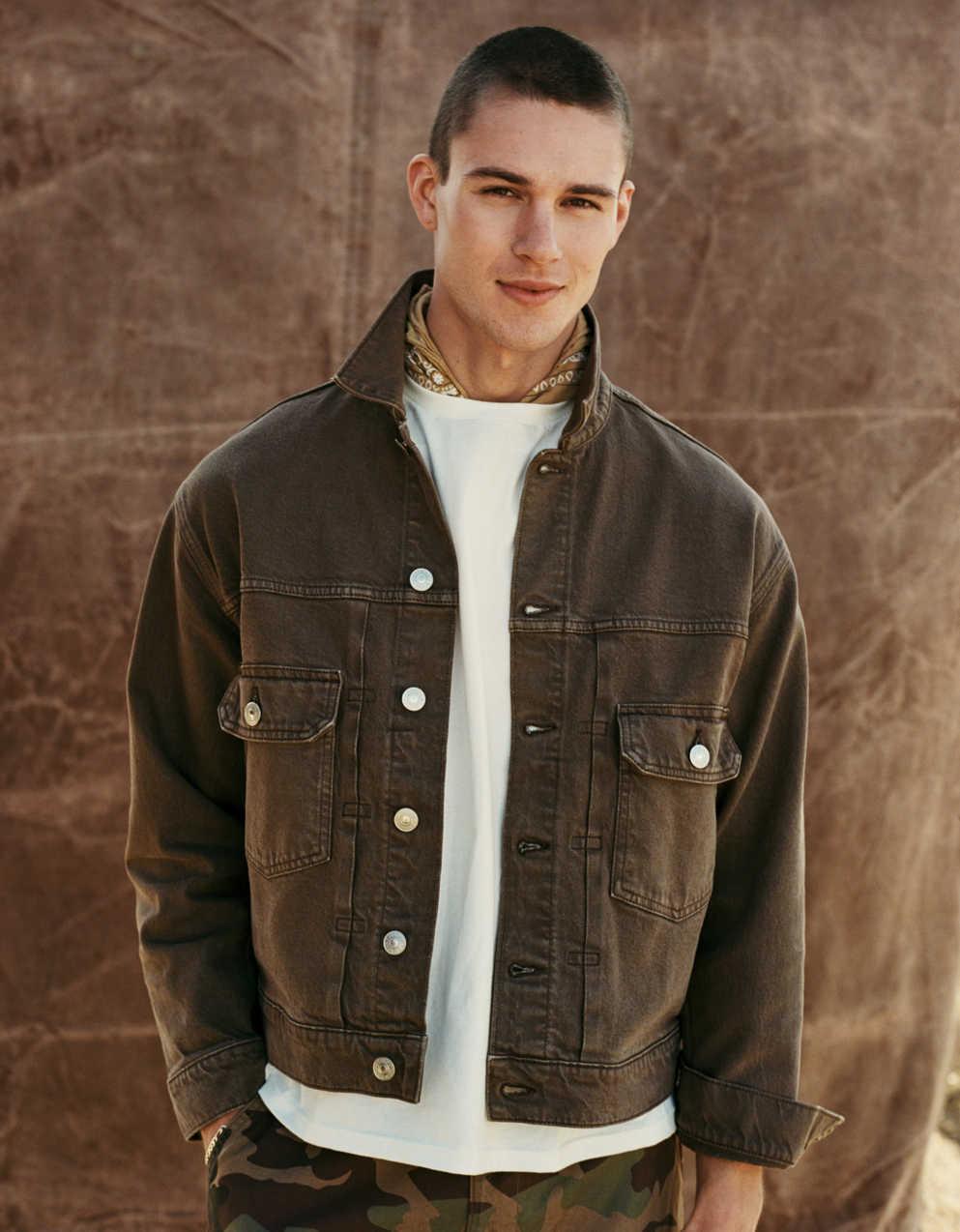 AE Relaxed Fit Denim Trucker Jacket