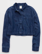 OFFLINE By Aerie Cropped Button Up Shirt