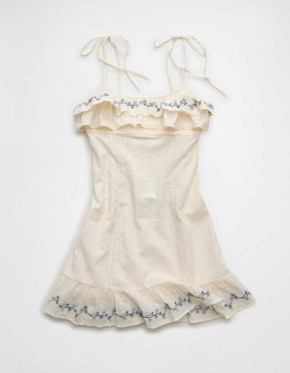 AE Ruffle Tie-Strap Mini Dress