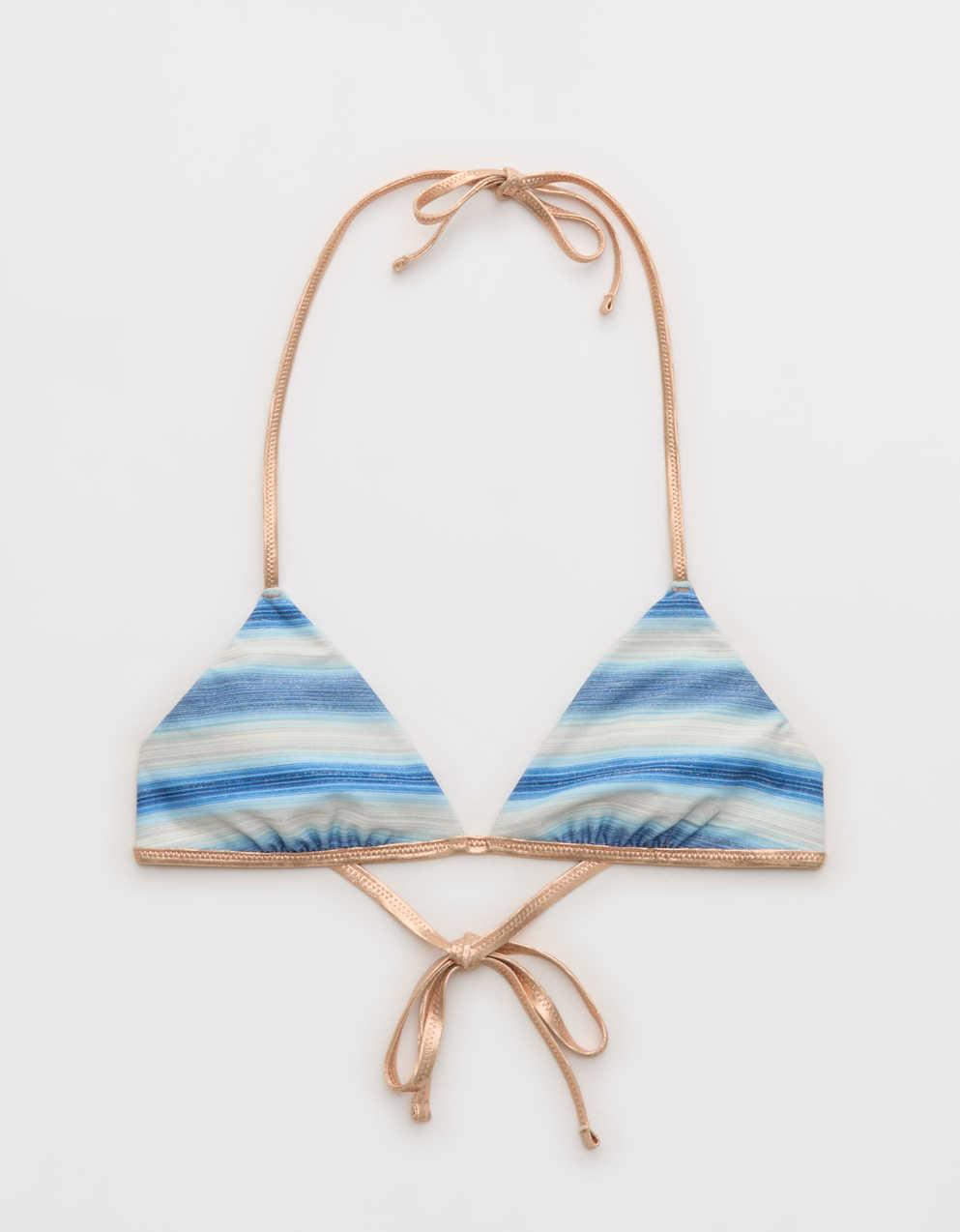 Aerie Reversible Metallic Binding Halter Triangle Bikini Top