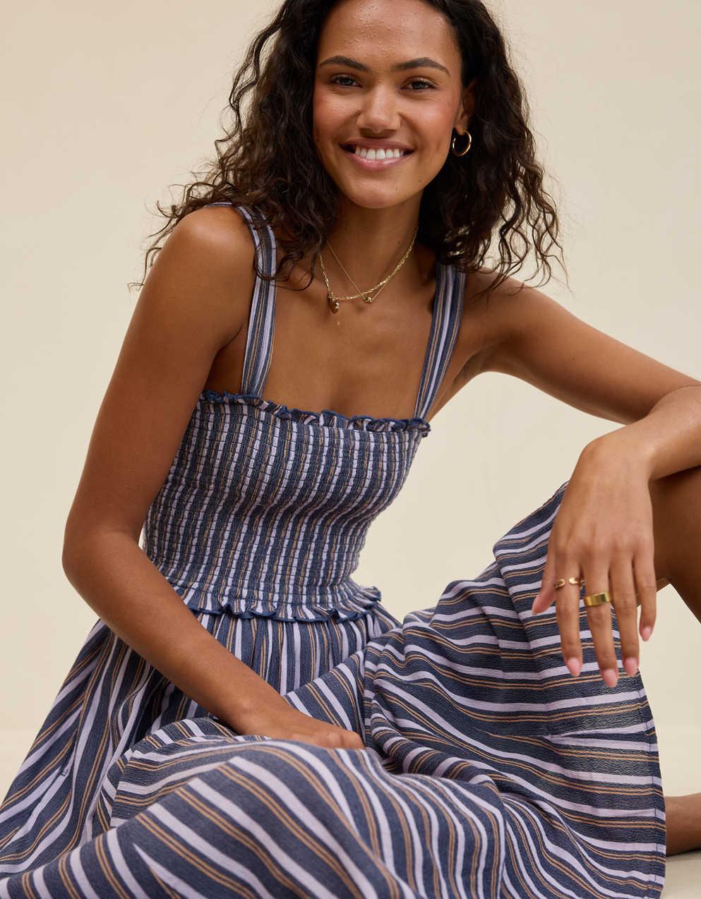 Aerie At The Barre Smocked Dress